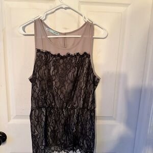 Maurices Black and Cream Lace Top